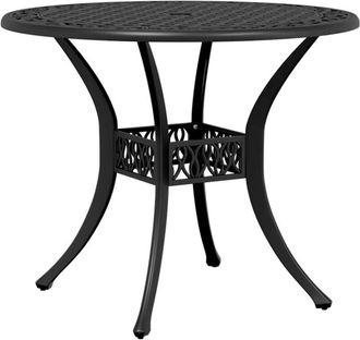 vidaXL Garden Table Black &Oslash;90x75 cm Cast Aluminium vidaXL