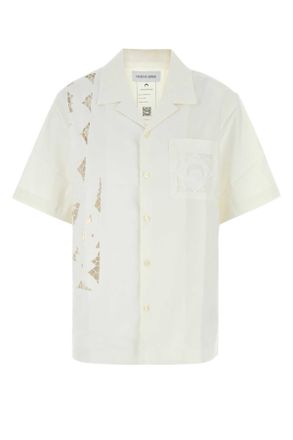 Marine Serre Witte Katoenen Overhemd