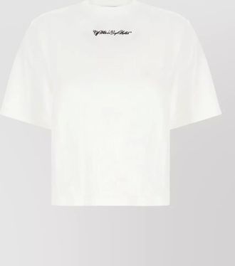 Off-white cotton crew neck graphic print t shirt