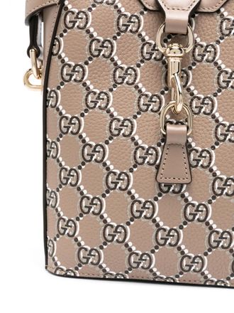 Gucci Womens Gg Shadow Mini Bucket Bag Brown > Shoulder