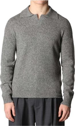 Roberto Collina Skipper Polo ML - Heren - Polos - Grijs - S - Tops