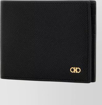 Ferragamo leather wallet bi fold textured finish
