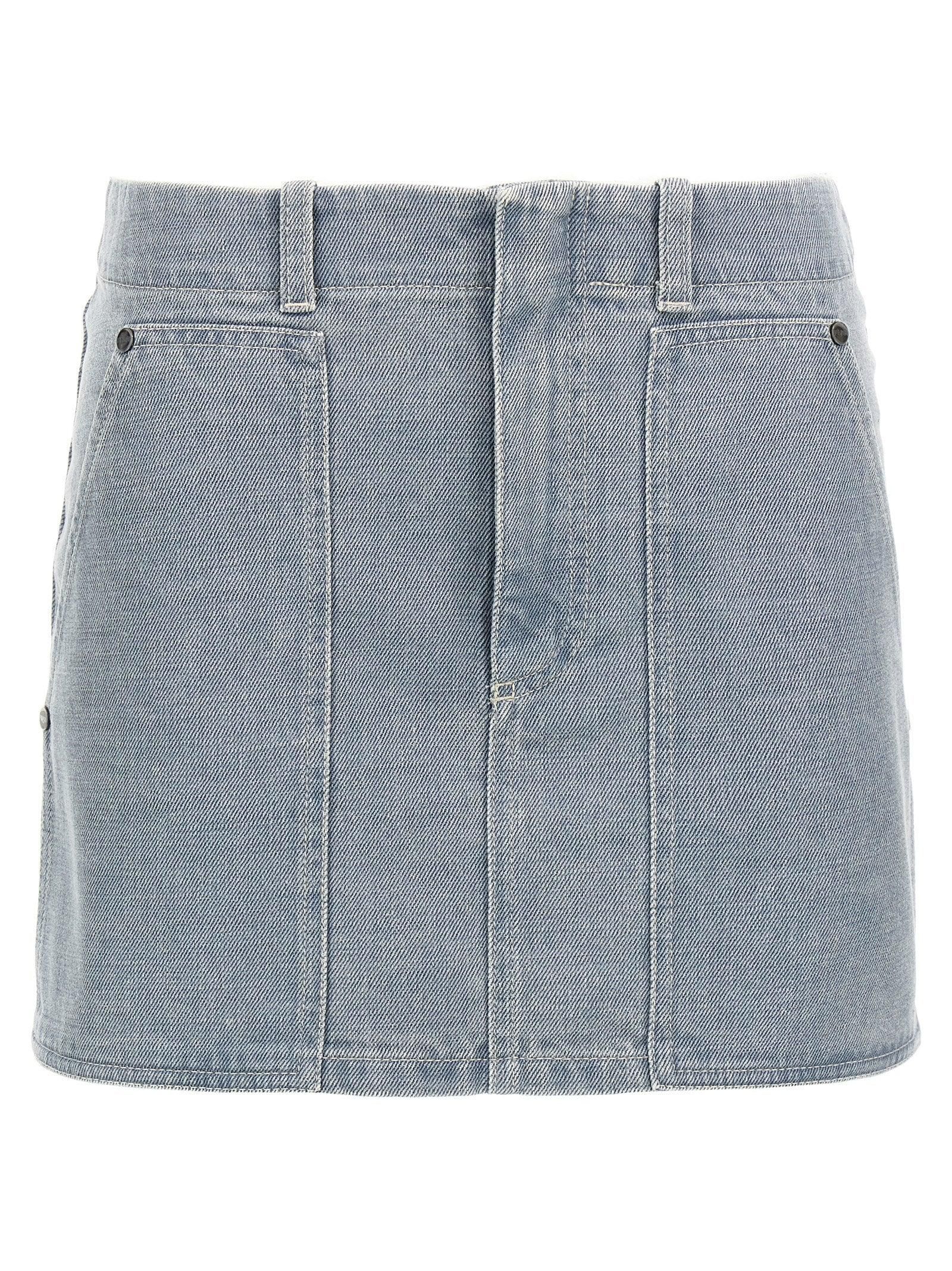 【関税&送料込】Fendi White Cashmere Blend Mini Skirt FENDI Float FF Mini Skirt | Blue | FARFETCH