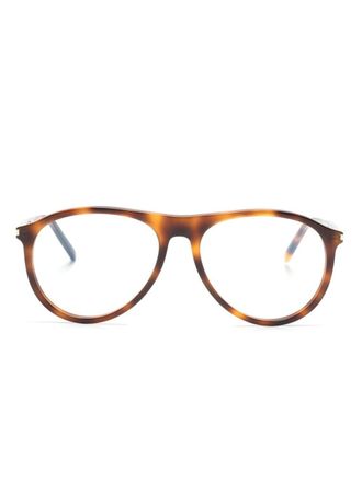 Saint Laurent Eyewear Zonnebril met piloten montuur - Bruin