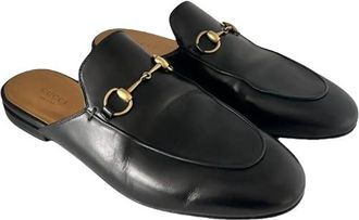 Gucci Black Leather Princetown Slippers Size 36.5