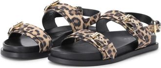 AGL Dierenprint sandalen voor zonnige dagen - Dames - Sandalen - Bruin - 37 EU - Leer - Schoenen