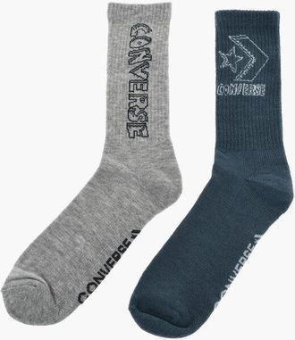 Converse Set of 2 Ribbed Long Socks with Contrasting Logo size 43-46