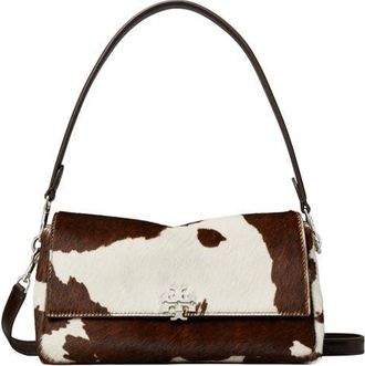 Tory Burch Charlie Small Genuine Calf Hair Shoulder Bag in Mocha Brown/shea Butter at Nordstrom