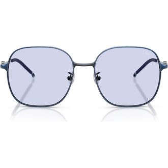 Diesel 55mm Square Sunglasses in Brushed Antique Blue /Blue at Nordstrom