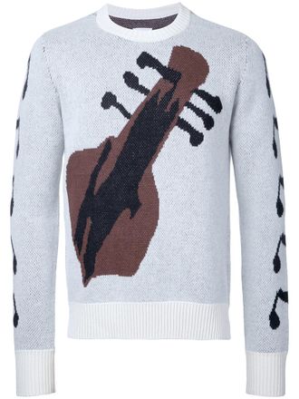 TAKAHIROMIYASHITA TheSoloist. guitar intarsia jumper - Grey