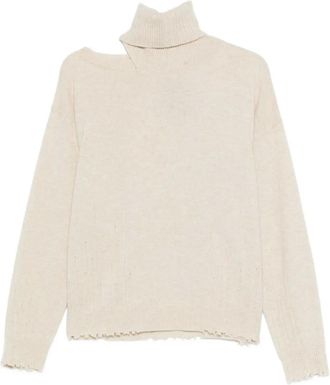 Uma Wang Trui met hoge hals en uitgesneden details - Wit