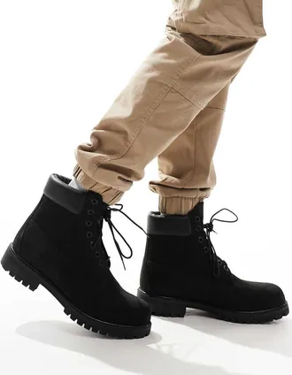 Timberland 6 inch lace up waterproof boot in black