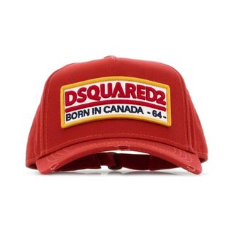 Dsquared2 Caps, male, Red, Size: ONE SIZE Logo Patch Cap