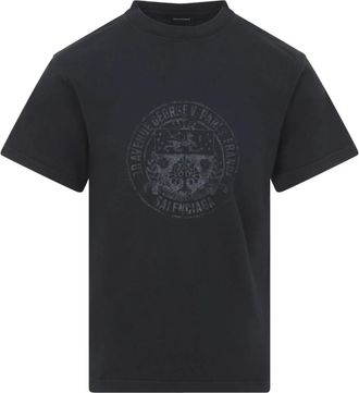 Balenciaga T-Shirt - Heren - T-shirts - Zwart - L - Katoen - Tops
