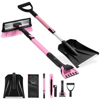 Best Choice Products 39 Extendable Snow Brush with Shovel, Squeegee & Ice Scraper with Storage Bag