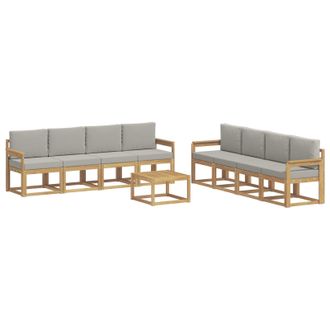 vidaXL Conjunto De Sof&aacute;s De Exterior 9 Pcs Blanco Y Gris Claro Vidaxl