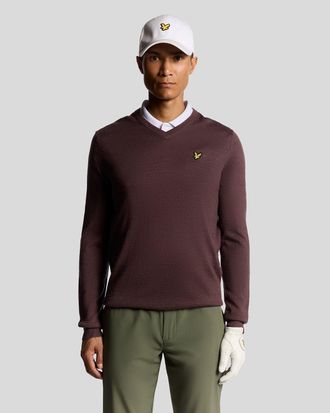 Lyle & Scott Golf Wolmix V-Hals Trui - Paars