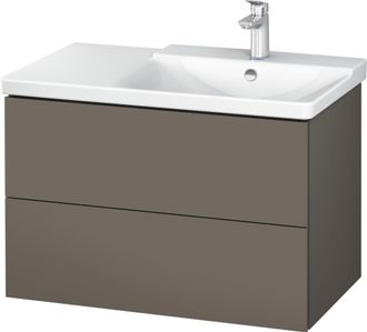 Duravit Duravit L-cube Mueble De Pared De 820mm De Ancho, Profundidad 481, 2 Cajones, Cabe p3 Comfort Art&iacute;culo 233485, Derecho De Cuenca, Color: Flanela Gris 