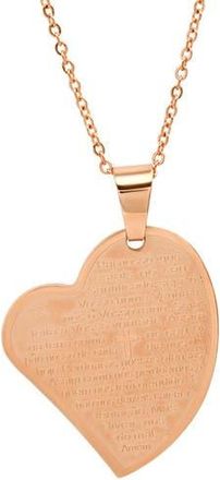 Steeltime 18k Rose Gold Plated Heart Pendant Necklace at Nordstrom Rack