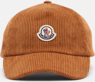 Moncler Gorra de pana con logo
