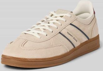 Tommy Jeans Low Top Sneaker aus echtem Leder in Sand, Größe 40