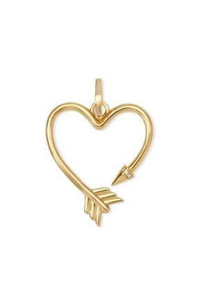 Adina Reyter Diamond Heart Necklace Enhancer in Yellow Gold at Nordstrom