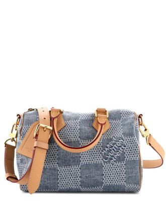 Louis Vuitton Speedy Bandouliere Bag 3D Damier Giant Denim 25 satchel - Blu