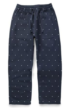 Service Works Polka Dot Cotton Canvas Drawstring Chef Pants in Navy at Nordstrom, Size Xx-Large