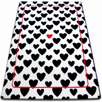 RugsX Rugsx - Alfombra Sketch - F755 Crema/negro - Corazones White 180x270 Cm