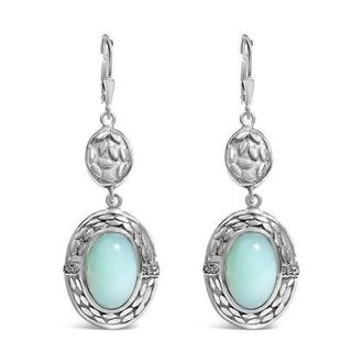 House of Brilliance Silver Chalcedony Diamond Accent Drop and Dangle Earring in White at Nordstrom
