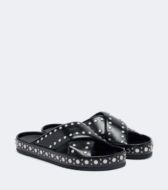 Fendi Studded leather slides