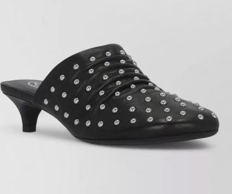 Ash leather kitten heel mules open back