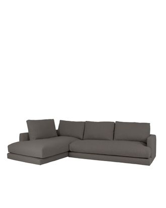 Deco Wood Sofá 4 plazas con chaise longue izquierdo tono gris oscuro 325x212cm