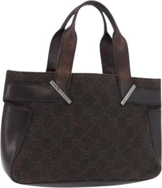Gucci Pre-owned Vintage GG Canvas Hand Bag - Dames - Vintage Handtas - Bruin - ONE Size - Leer - Vintage