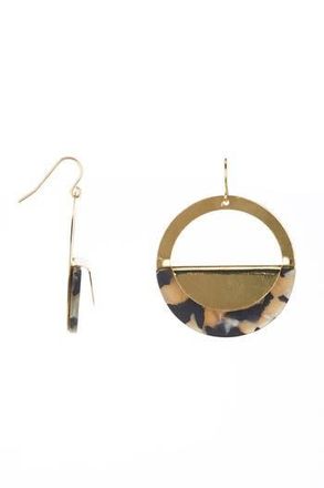 Olivia Welles Trish Resin Drop Earrings in Gold /Black at Nordstrom Rack