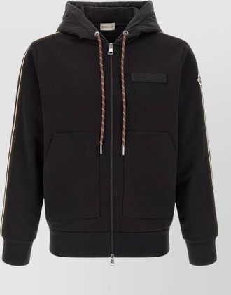 Moncler cotton hooded jacket ribbed cuffs pockets