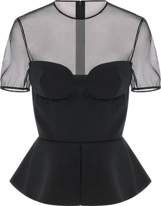 Nensi Dojaka Black Tailored Bustier Top