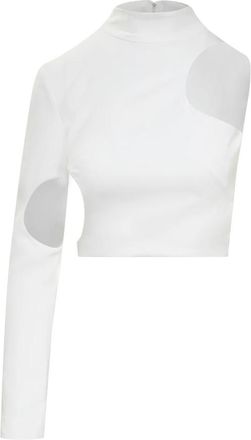 M&ocirc;not Top met Uitgesneden Cirkel - Dames - Longsleeves - Wit - 2XS - Tops
