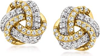 Canaria Canaria Diamond Love Knot Earrings in 10kt Yellow Gold