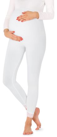 Be Mammy Womens Pregnancy Maternity 7/8 Leggings BE20-262(White,XL)