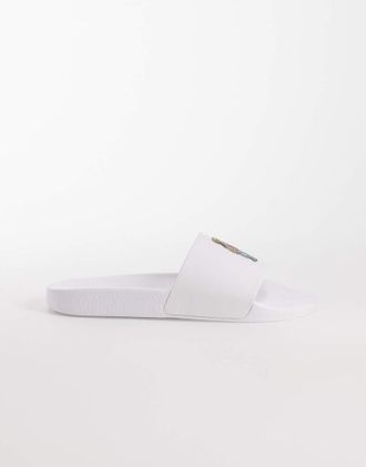 Polo Ralph Lauren Sliders bianche con logo a orsetto-Bianco