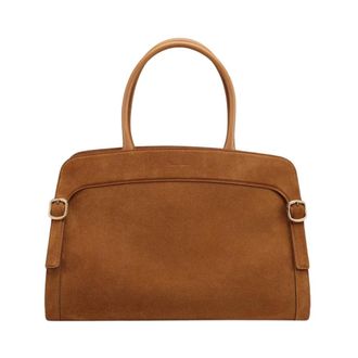 Santoni Su&egrave;de Handtas - Dames - Handtassen - Bruin - ONE Size - Su&egrave;de - Tassen