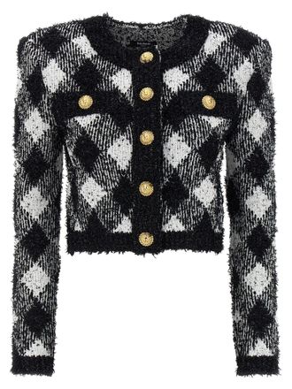 Balmain Vichy Tweed Kurzjacke