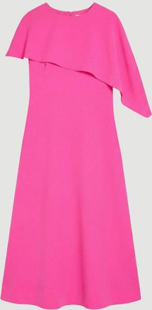 Karen Millen Womens Plus Size Soft Tailored Cape Detail Midi Dress - Pink - Size 22 UK