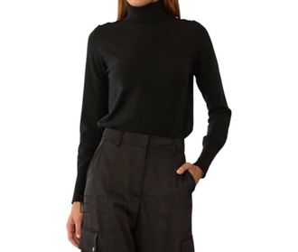 Skies Are Blue Clothing Suzanne Turtle Neck Sweater In Black