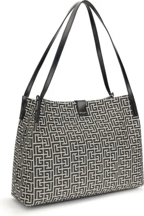 Balmain Womens Black Cotton Shoulder Bag