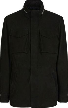 Giuseppe Zanotti Sylhas suede hooded jacket - men - Calf Suede - M - Black