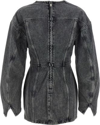 Haikure Cotton Denim Mini Dress - Charcoal