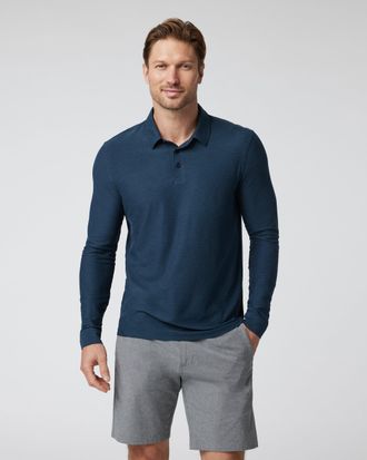 Vuori Clothing Long Sleeve Strato Tech Polo | Navy Heather | Large