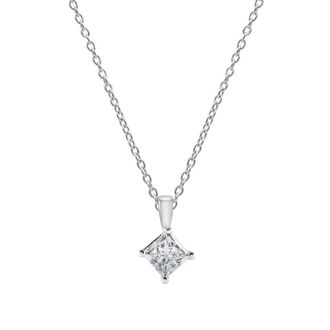 Grown Brilliance 14KT White Gold 0.33 Carat Lab Grown Diamond Pendant Necklace for Women
